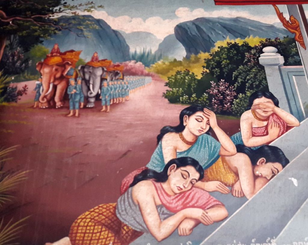 bild mit szenen aus buddhas leben