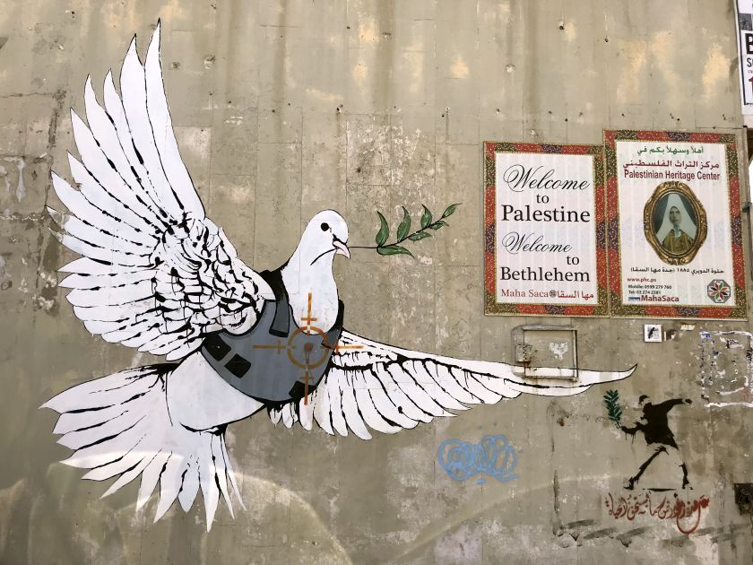 Graffity auf der Mauer in Bethlehem