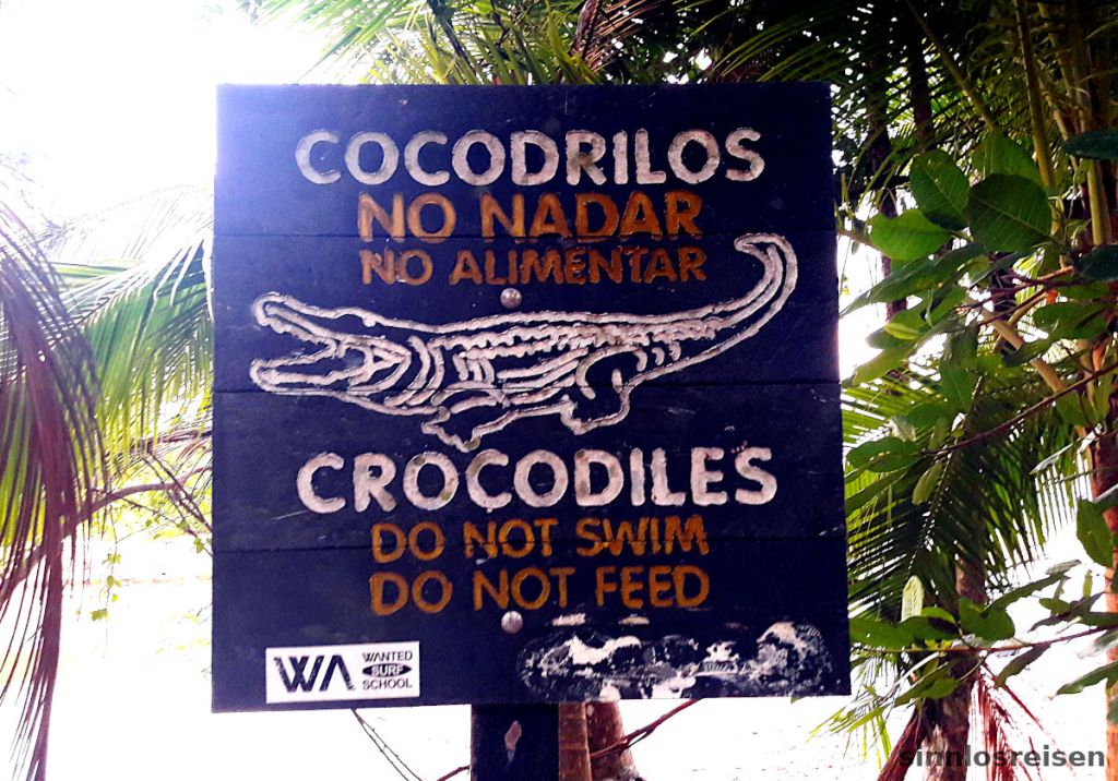 Beware Cocodrilos Warnschild