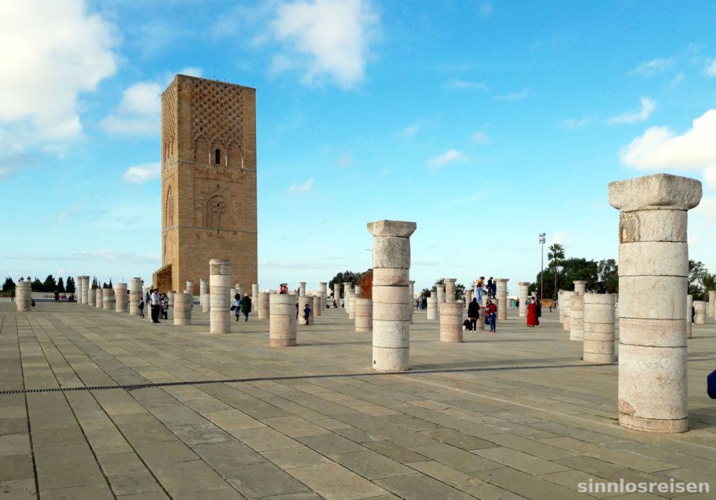 Ruinen der Almohaden Moschee in Rabat