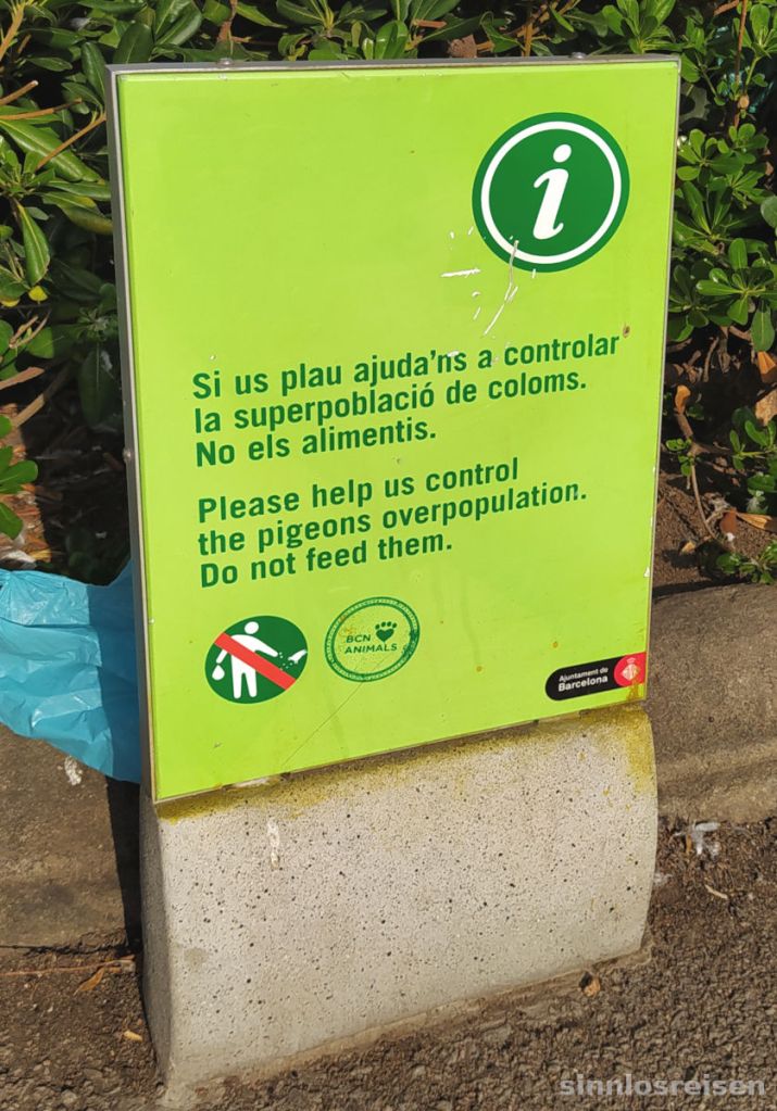 Tafel Tauben nicht füttern