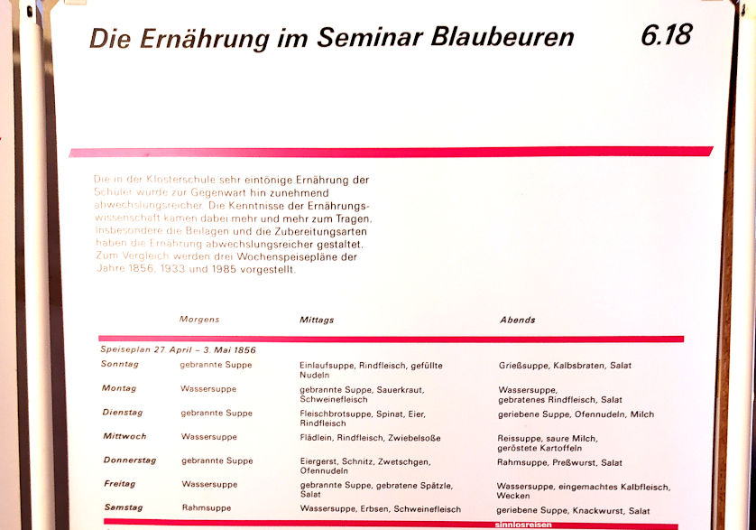 Speiseplan Seminar Blaubeuren