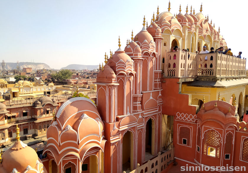 Rückseite des Hawa Mahal Palast der Winde