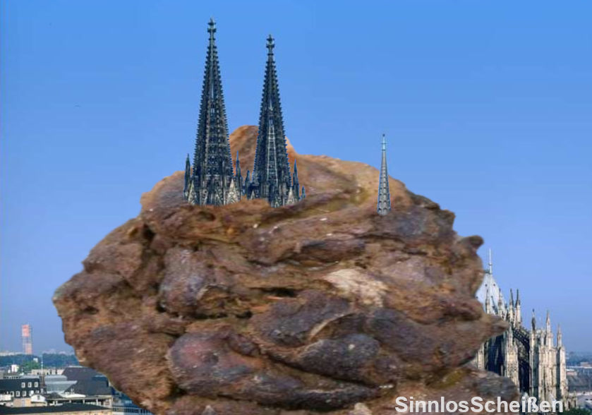 Kölner Dom versinkt in einem Hundehaufen