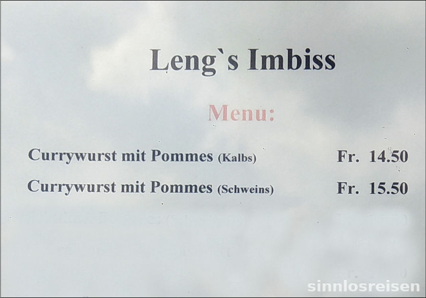 Preisliste Currywurst