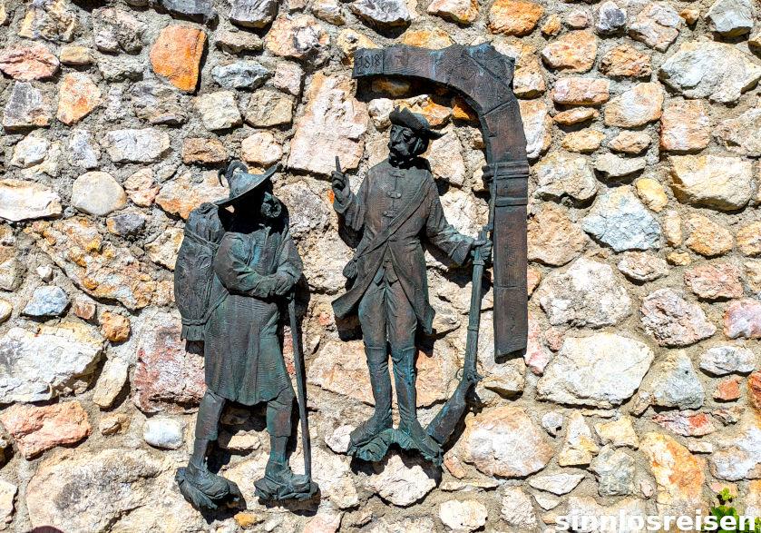 Kupferstich auf Mauer Bad Reichenhall