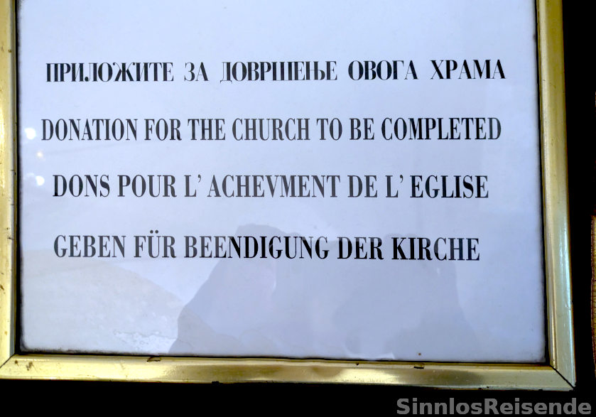 Schild "Beendigung der Kirche"