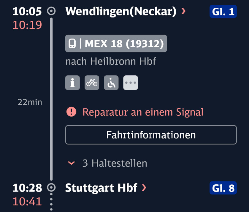 Reparatur an einem Signal